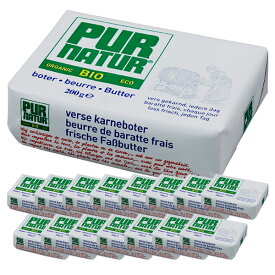 ベルギー産 PUR NATUR発酵バター(食塩不使用)200g×16個［冷蔵］【3〜4営業日以内に出荷】【送料無料】