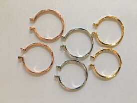 ★日本製★定形外で送料無料！樹脂ピアス、樹脂ポスト【フープ大ねじれタイプ】金属アレルギーの方でも使える♪かわいい　おしゃれ定形外発送/配達日時指定不可