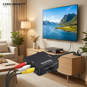 RCA����HDMI�֕ϊ��A�_�v�^ AV2HDMI �����t�� PS2�E�X�[�p�[�t�@�~�R���EDVD�Ή� 1080P/720P�ؑ։\ USB�P�[�u���t���i ZABB 2026BB-TOJPZBB