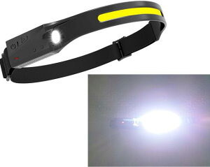 �w�b�h���C�g COB �h�� �L�p 270° ������ 1000LM ���R�ɋȂ��� ���[�N���C�g LED �荷���Z���T�[ �n���Y�t���[ ��Ɠ� �A�E�g�h�A �o�R �ނ�