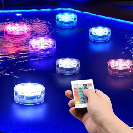 LED潜水ライト 水槽照明 バスライト リモコン インテリア 電池式 無線 防水 お風呂 花瓶 おしゃれ　バスタブ 水中ライト 癒し 照明 カラフル プール ライト