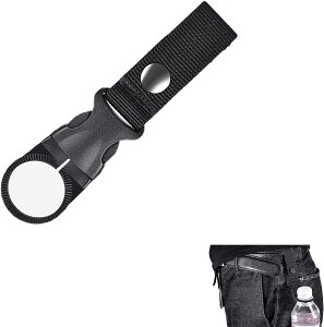 ペットボトルホルダー カラビナ バッグ バイク 携帯 ベルクロ バックル 釣り 1本 カラビナ キーリング 登山 アウトドア ナイロン