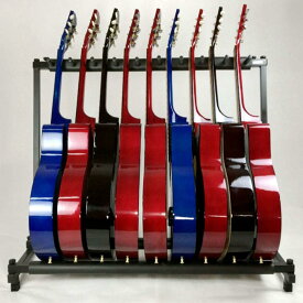 ギタースタンド 9本収納可能 エレキギター エレキベース アコースティックギター フォークギター クラシックギター 兼用 折りたたみ 大容量