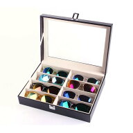 メガネ　サングラス　収納ボックス　8個　8本　収納　コレクション　ケース　収納ケース　展示　レザー風…