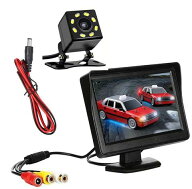 バックカメラ　モニター　セット　日本語説明書付き 4.3インチ 広角 170° LED付 バックカメラ 防水 夜間…