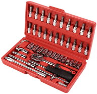 ソケットレンチセット 工具セット ラチェットレンチ 46点 DIY スパナ トルクス ヘックス ドライバー ソケ…