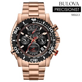 ブローバ 腕時計 BULOVA 時計 メンズ 腕時計 クロノグラフ タキメーター プレシジョニスト 200m防水 Precisionist クオーツ ローズゴールド メタルベルト 98B213