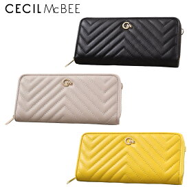 【10%OFF CP 5/1 0時～】セシルマクビー CECIL McBEE 財布 長財布 レディース ラウンドファスナー キルトウォレット 羊革 ラムレザー キルティング CM122092