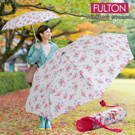 【P5倍 8/4 20時〜】FULTON フルトン レディース 折りたたみ傘 雨傘 ミニライト2 Minilite-2 ウォーターカラー ブロッサム コンパクトサイズ L354-S04024 英国王室ご用達ブランド