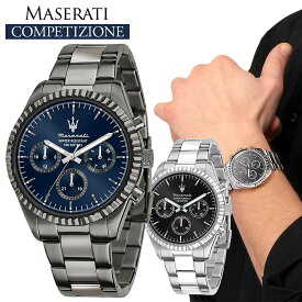 マセラティ MASERATI 腕時計 メンズ クロノグラフ 時計 コンペティツィオーネ COMPETIZIONE シルバー ガンメタル ケース 43mmフェイス R8853100019 R8853100023