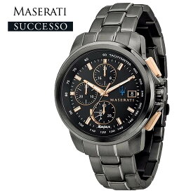マセラティ MASERATI メンズ 腕時計 スチェッソ SUCCESSO クロノグラフ タキメーター 時計 ガンメタル ローズゴールド メタルベルト R8873645001