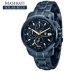 【P5倍 5/16 1:59まで】マセラティ MASERATI メンズ 腕時計 SOLAR BLUE ソーラーブルー クロノグラフ タキメーター 時計 ソーラー メタルベルト R8873649002