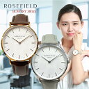 ローズフィールド ROSEFIELD 腕時計 レディース レザーベルト レザーバンド レディース 時計 バワリー BOWERY 38mm ローズゴールド シルバー