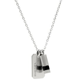 ディーゼル DIESEL DX1156040 ロゴプレート ボルト ネックレス ペンダント シルバー ブラック メンズ アクセサリー ブレイブマン モヒカン