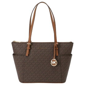 マイケルコース MICHAEL KORS 30S0GTTT1B 252 BRN/ACORN MKロゴチャーム付 トートバッグ ショルダーバッグ MKシグネチャー ブラウン/アコーン レディース JET SET ITEM EW TZ TOTE