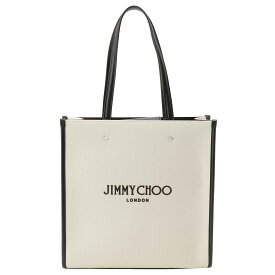 【10%OFF CP 4/18 0時～】ジミーチュウ JIMMY CHOO N/S TOTE M CZM NATURAL BLACK SILVER キャンバス ミディアム N/S トートバッグ ナチュラル/ブラック レディース NS TOTE BAG M