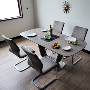 ダイニングテーブルセット セラミックテーブル 伸縮 イタリアンセラミック 伸張式ダイニングテーブル 140cm幅 180cm幅 ダイニングテーブル 伸長式 140BTR 4人掛け モダン 食卓 ダイニング5点セッ