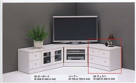 ピクシー コーナーテレビボード　60チェストのみ（テレビ台・TV台・AV収納・TVボード・テレビラック）[ホワイト（白）・ナチュラル][木製]