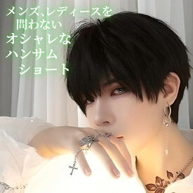 ウィッグ ハンサム ショート ナチュラル ブラック フルウィッグ 男女兼用 前髪あり 医療用 かつら ネット付き 自然 バレない 普段使い おしゃれ 小顔効果 即日出荷 送料無料