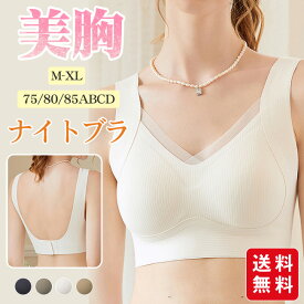 ナイトブラ シームレスブラ ノンワイヤー 美胸 パッド付き 24時間使える ブラトップ ブラジャー インナー 下着 レディース 昼用 夜用