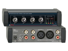 RDL　EZ-MX4ML　ステレオラインレベルオーディオミキサー　−4×12系統のXLRバランスマイク入力付き規模の小さい音響設備において、複数の信号を取り扱うのに適しています。【送料無料】　領収書発行対応可能