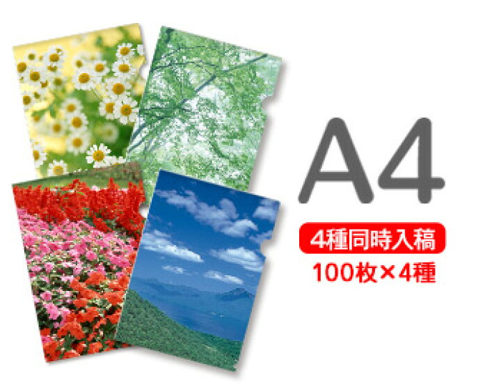 楽天市場 クリアファイル印刷100枚 4種 400枚 クリアファイル ファクトリー