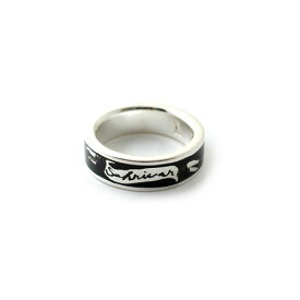 SAHRIVAR Black Enameled Ring（SILVER）