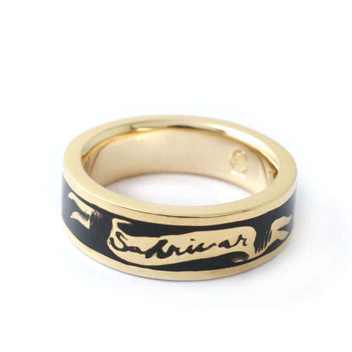 SAHRIVAR Black Enameled Ring (GOLD Plating) UVERworld TAKUYA∞ model | C-G
