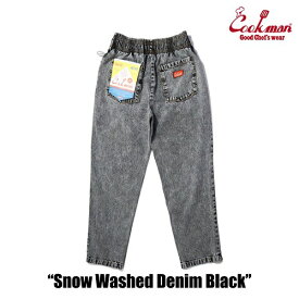 COOKMAN Chef Pants Snow Washed Denim Black