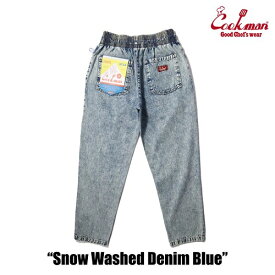 COOKMAN Chef Pants Snow Washed Denim Blue