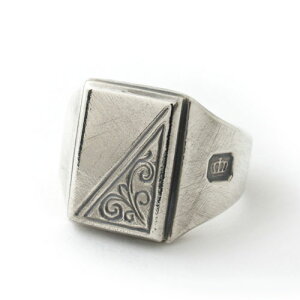 Vantique RECTANGULAR SIGNET RING ENGAVED@ȂɂjqE}xC񒅗pf