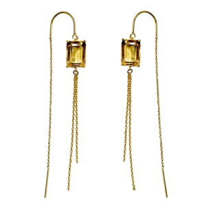 RESOL citrine cullet swing pierced earrings SV925 (Gold coating)
