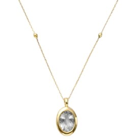 RESOL white quartz dew necklace SV925(Gold coating)