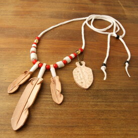 Rooster King & Co. 3Feather&Beads Necklace Natural