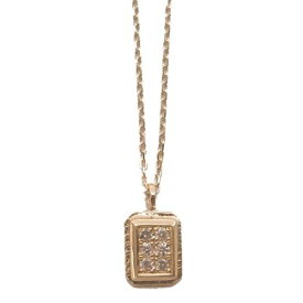 Rusty Thought Signet Diamond Necklace