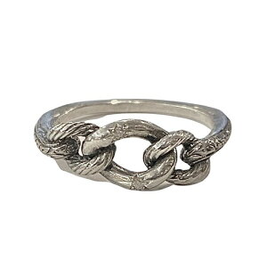 Rusty Thought Link Chain Halo Ring