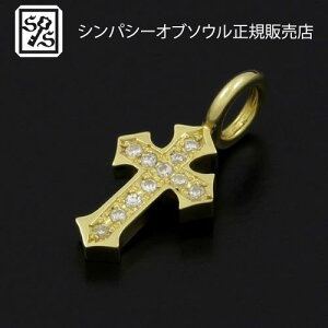 SYMPATHY OF SOUL Little Cross Charm - K18Yellow Gold w/Diamond