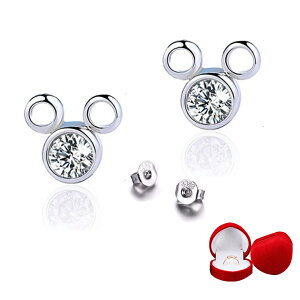 送料無料 C-Girls真珠屋 5A級 キュービックジルコニア CZ ダイヤモンド ホワイト ディズニー Mickey ピアス ミッキー 七五三結婚式ウエディング シルバー 925 ホワイトディー 全品ラッピング 贈物