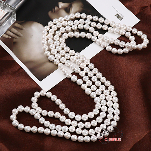楽天市場】送料無料 高級真珠 花珠貝パールネックレス セミロング 10mm