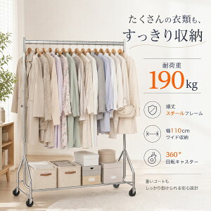 �y�H�̓���SALE�E�ő�18%OFF�E�ω׏d190kg�z DEWEL �n���K�[���b�N ��� �L���X�^�[�t ��110cm �p�C�v�n���K�[ �R�[�g�n���K�[ �m���|�� ��e�� �������[ �ȃX�y�[�X ������� �ߗގ��[ �Ɩ��p ����