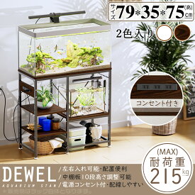 【新春初売り | 5倍P＆8%OFF券・最強配送】 DEWEL 水槽台 60cm 水槽スタンド 電源コンセント キャビネット フック付 収納 ラック 棚 シンク台 プリンタ台 10段高さ調整可能 左右入れ可能 水槽用 水槽置き台 総耐荷重215kg 頑丈 スチール 錆びにくい シェルフ