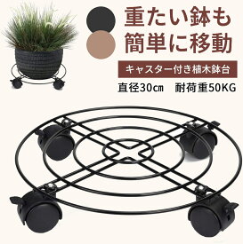 【冬得セールx10%OFF券】 DEWEL 植木鉢台 鉢受プレート 360°回転キャスター付き 耐荷重50kg 鉢受台 直径30cm 鉢置台 プランタースタンド 植木鉢台 移動便利 室内 屋外 ガーデニング 観葉植物 鉢受プレート 移動 台車 花台 家電・家具用 新生活 二色選択でき