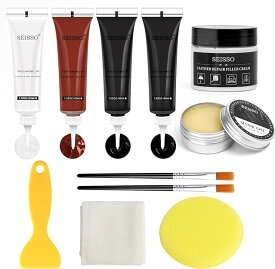 【冬得セールx10%OFF券】 SEISSO レザー補修キット 革 補修 クリーム レザーシート 補修 レザーケアキット 革色落ち補修 チャイルドシート ベルト補修 革キズ補修 皮革用補修塗料 靴ケア用品 ベルト補修 ブーツ補修 レザーケア