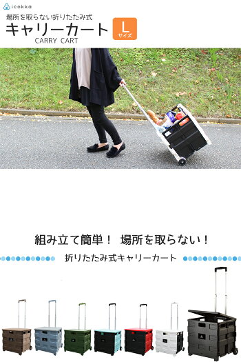 【送料無料】キャリーカート折りたたみふた付き軽量買い物コンテナカートショッピングカート買い物カートキャリー台車エコバッグアウトドアキャンプスポーツレジャー運動会コンパクト車載便利かわいいおしゃれハンドキャリー