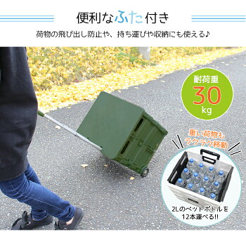 【送料無料】キャリーカート折りたたみふた付き軽量買い物コンテナカートショッピングカート買い物カートキャリー台車エコバッグアウトドアキャンプスポーツレジャー運動会コンパクト車載便利かわいいおしゃれハンドキャリー