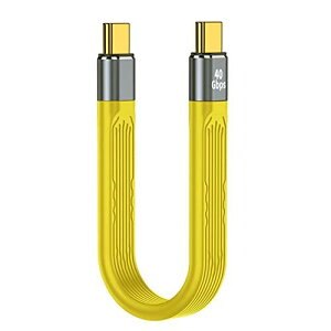 fine-R Yellow short cable USB4 type CtoC P[u Z _炩 40Gbps f[^] 8K [dP[u PD[d ő 20V/5A 100W [d }[d P[u 13.8 tbgP[u (yellow 40G CtoC)