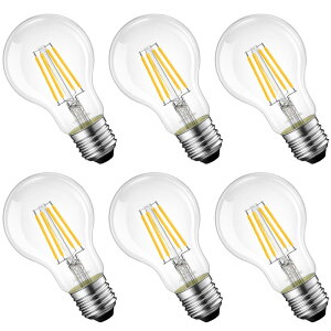 LVWIT LED�d�� E26���� �t�B�������g�d�� 60W�`���� 6W 2700K�d���F A60 806LM �N���A�^�C�v ���g���d�� ���͋C PSE �������Ή� 6��