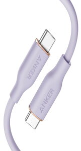 Anker PowerLine III Flow USB-C & USB-C P[u Anker܂ȂP[u PDΉ VRfލ̗p100W iPhone 15 Galaxy iPad Pro MacBookPro/Air eΉ (0.9m Cgp[v)