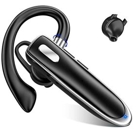 【新登場 Bluetooth 5.3】ヘッドセット イヤホン 片耳 ブルートゥース 耳掛け式 片耳 最大16時間連続使用 ワイヤレスイヤホン 左右耳兼用 ハンズフリー通話可 マイク内蔵 SIRI/ミュート機能 CVC8.0ノイズキャンセリング 快適装着 2台同時接続可能 運転/在宅勤務/テレワーク/L