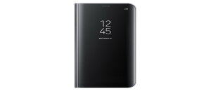 Swehoo Samsung �T���X�� �����i Galaxy S8+ �N���A�r���[ Clear View Standing Cover �蒠�^ �P�[�X �J�o�[ (Black)